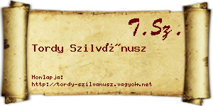 Tordy Szilvánusz névjegykártya